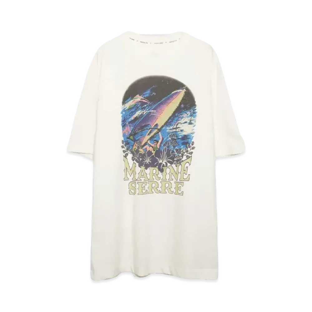 Marine serre ORGANIC COTTON PRINTED T-SHIRTS CREW NECK TSHIRT "PRISTINE"