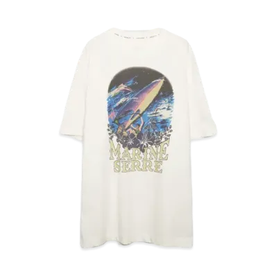Marine serre ORGANIC COTTON PRINTED T-SHIRTS CREW NECK TSHIRT "PRISTINE"