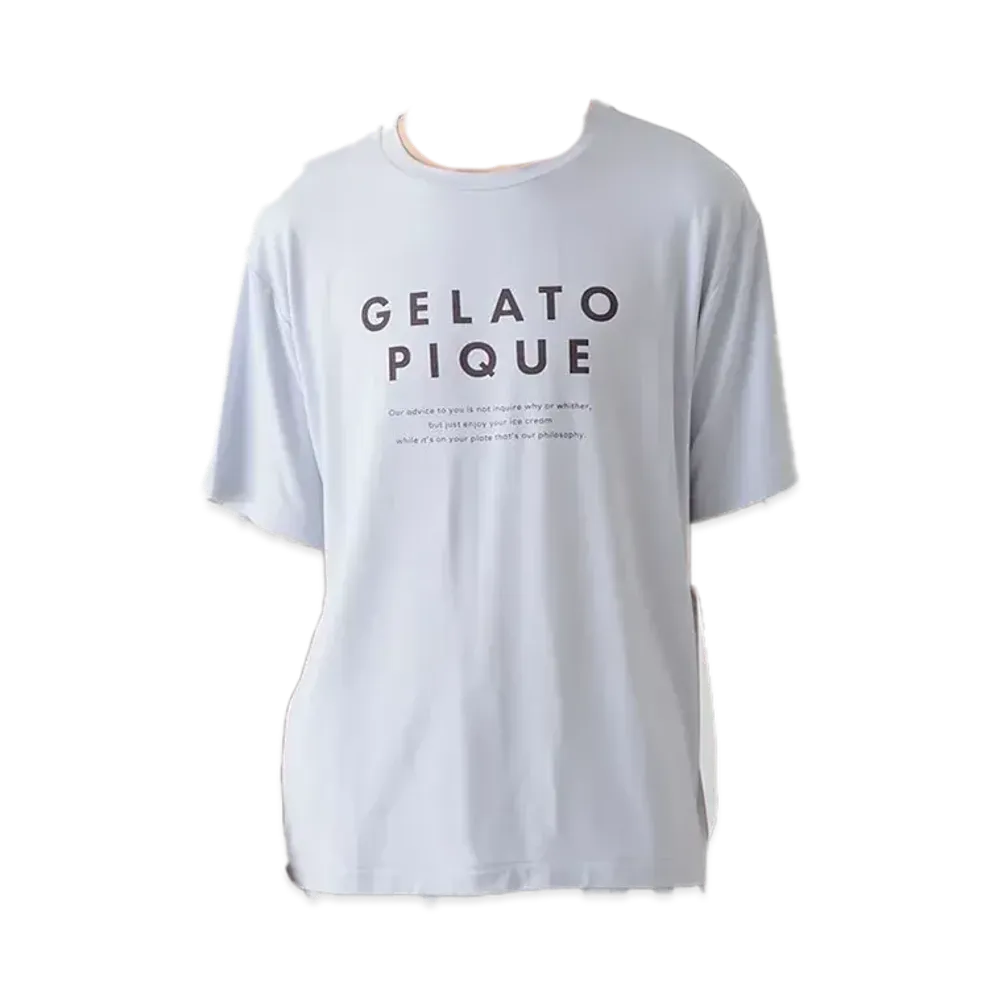 GELATO PIQUE Homme Cool Touch Sensation Cool Rayon Logo T-Shirt "Blue"