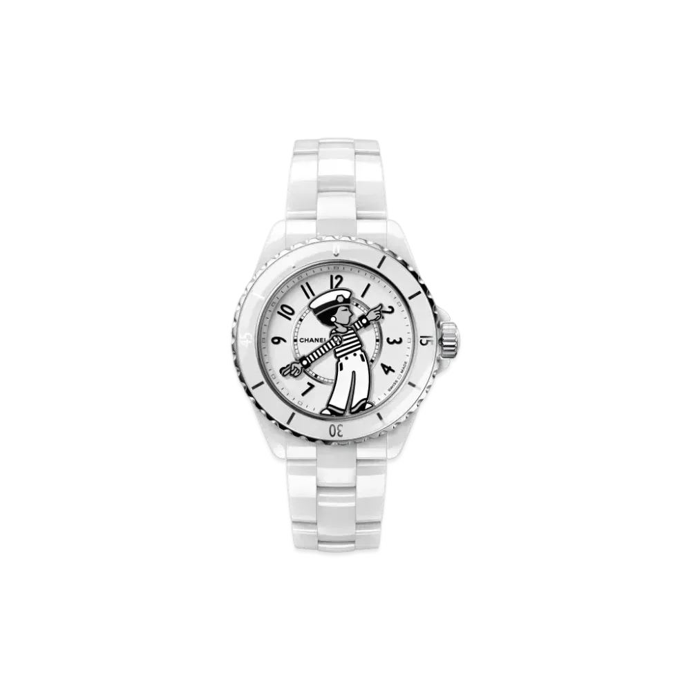 CHANEL J12 Ceramic 38mm Mademoiselle La Pausa "White"