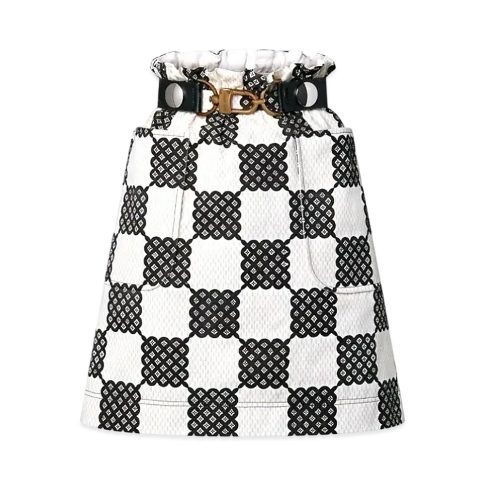 Louis Vuitton Bubble Damier Paperbag Mini Skirt "Blanc/Noir"