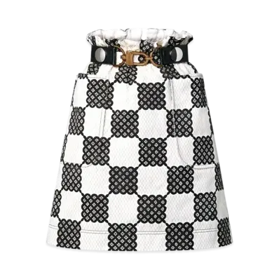 Louis Vuitton Bubble Damier Paperbag Mini Skirt "Blanc/Noir"