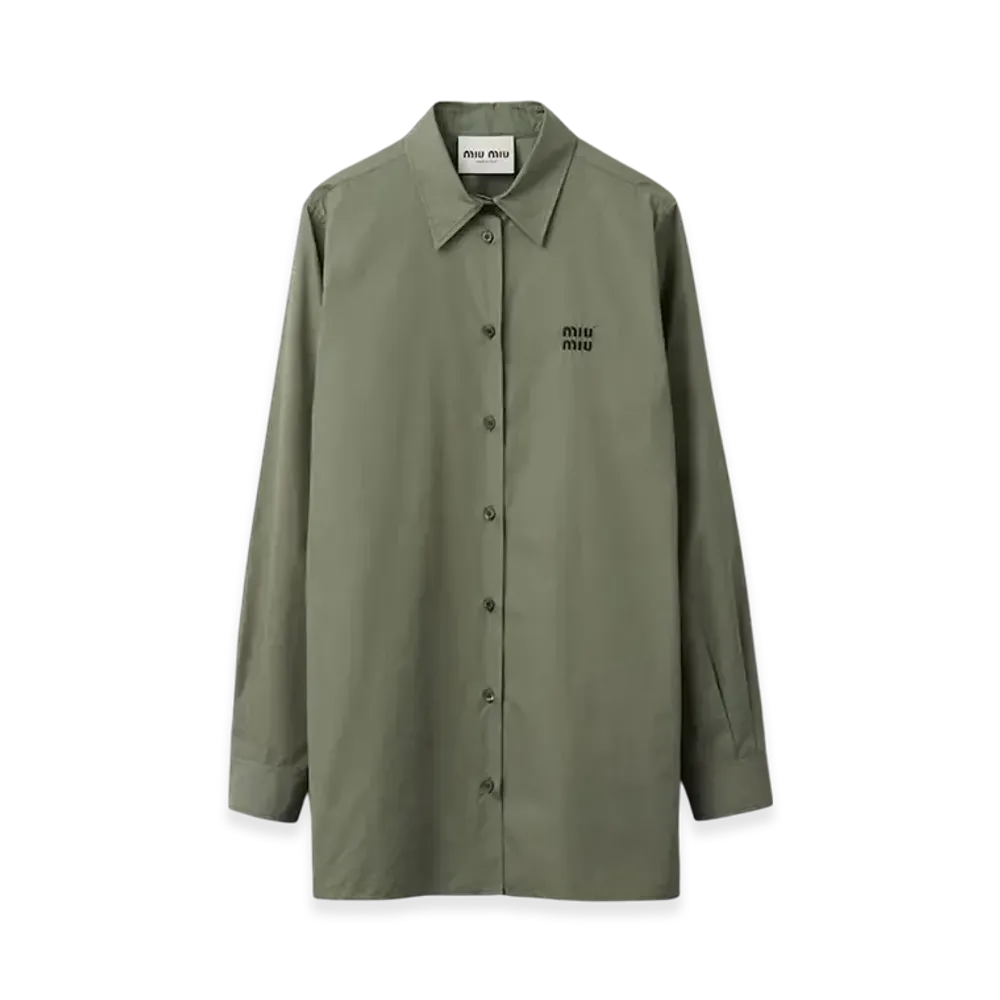 MIU MIU Women's Poplin Shirt "Forest Green"