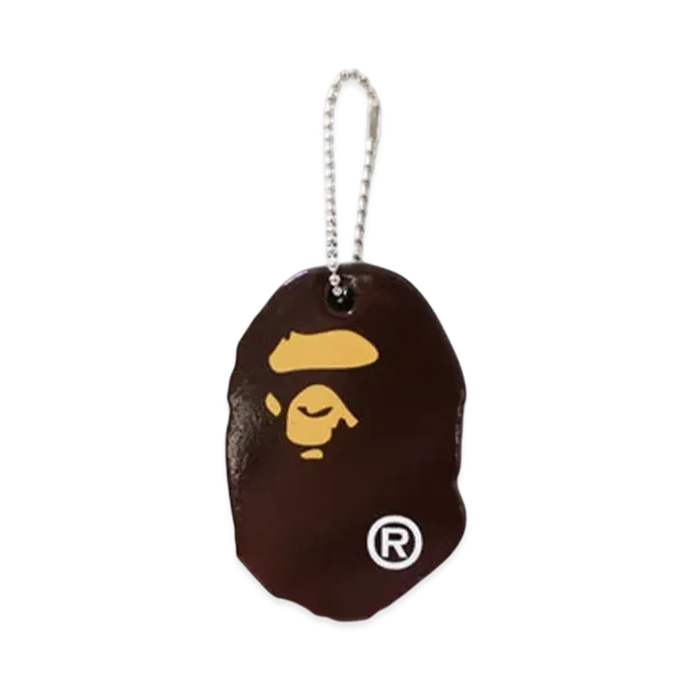 A BATHING APE Ape Head Keychain "Brown"
