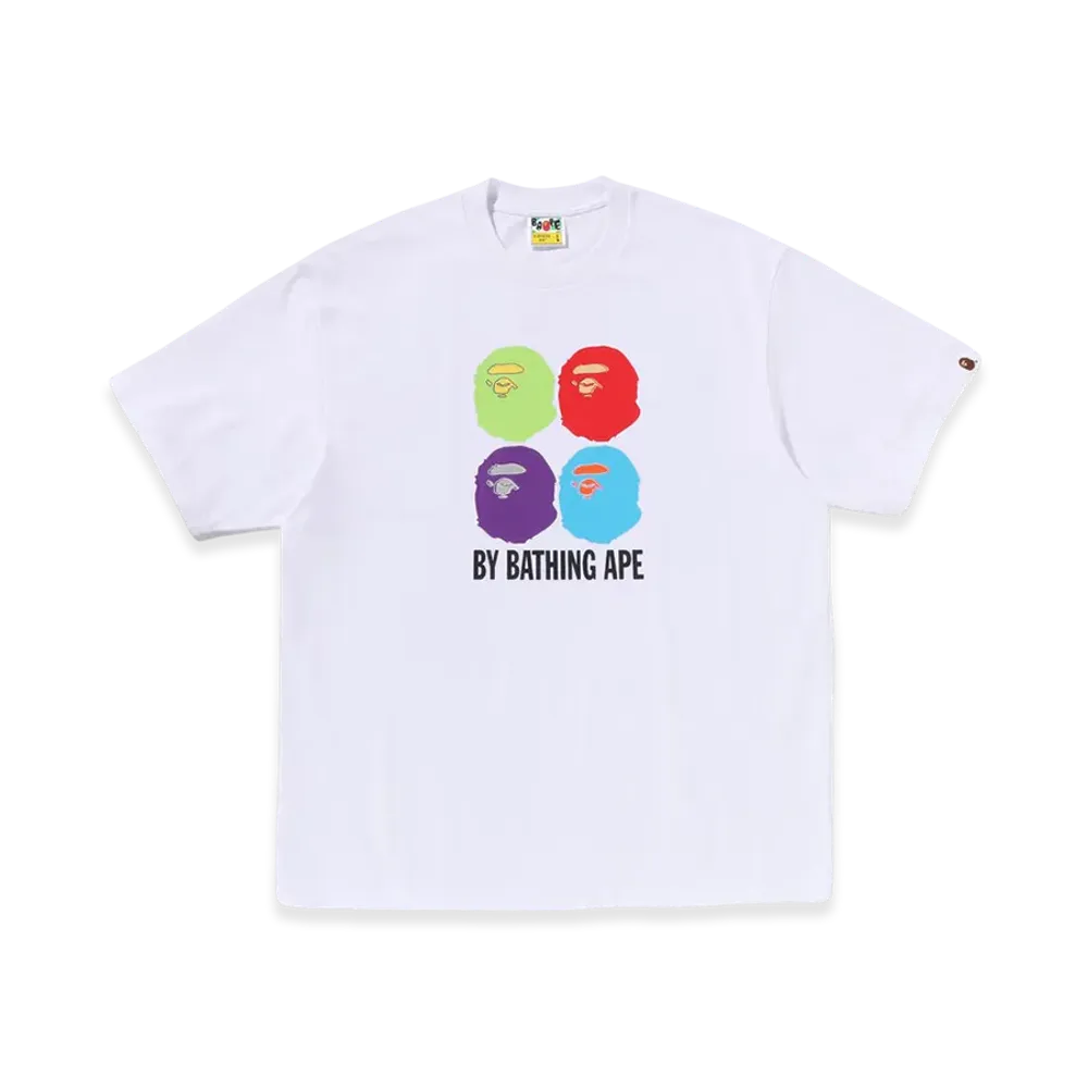 A BATHING APE Multi Ape Head By Bathing Ape Relaxed Fit Tee "White"