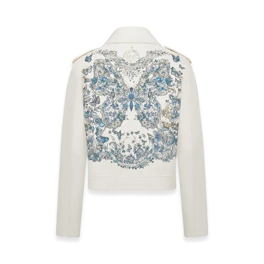 Dior Women's Jacket Butterfly Around The World Motif "Ecru"