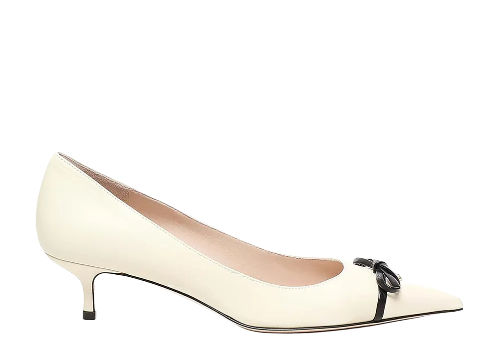 Valentino Garavani Women's White Leather Vlogo Pumps "White"