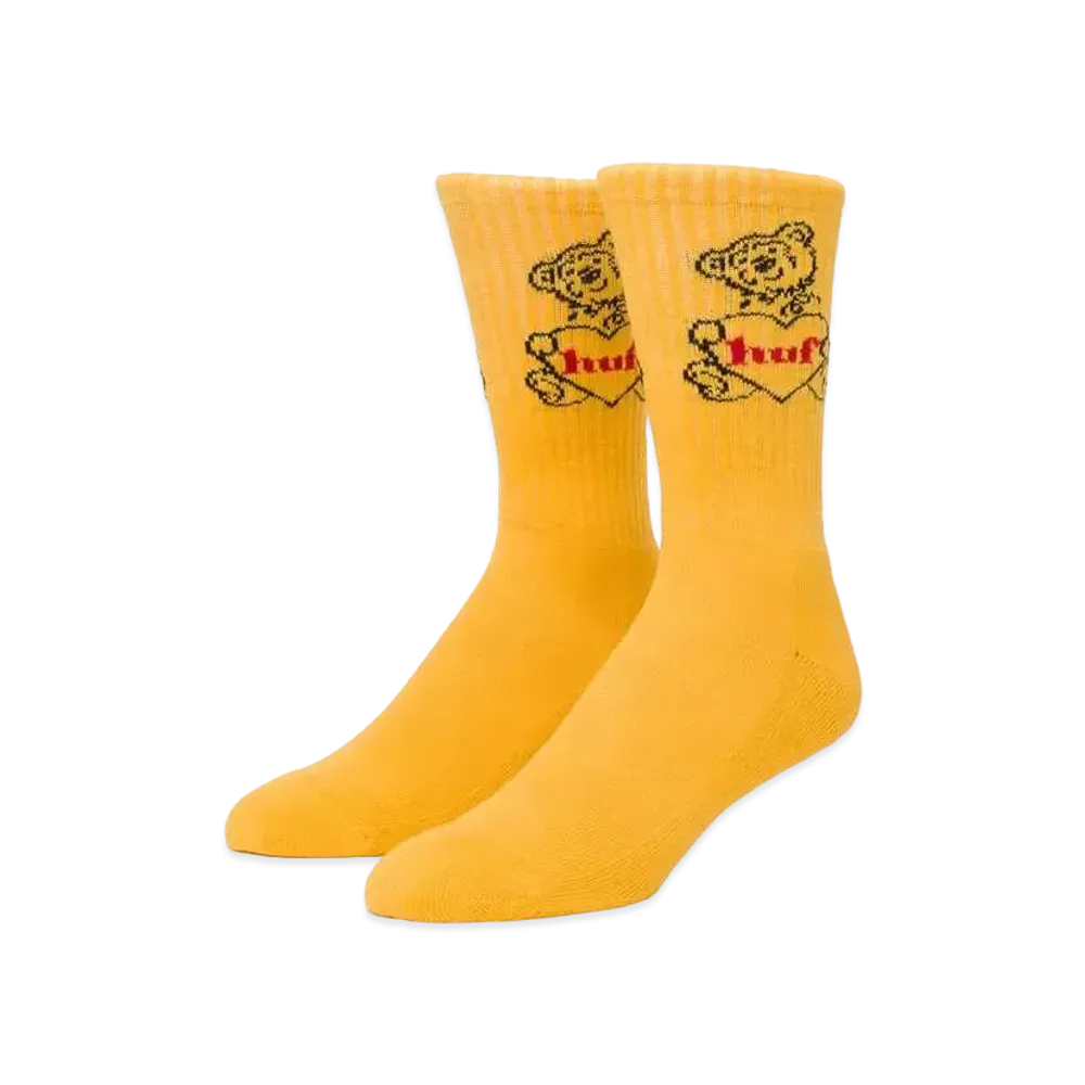 HUF Love Sucks Crew Socks "Mustard"