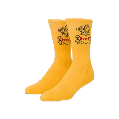 HUF Love Sucks Crew Socks "Mustard"