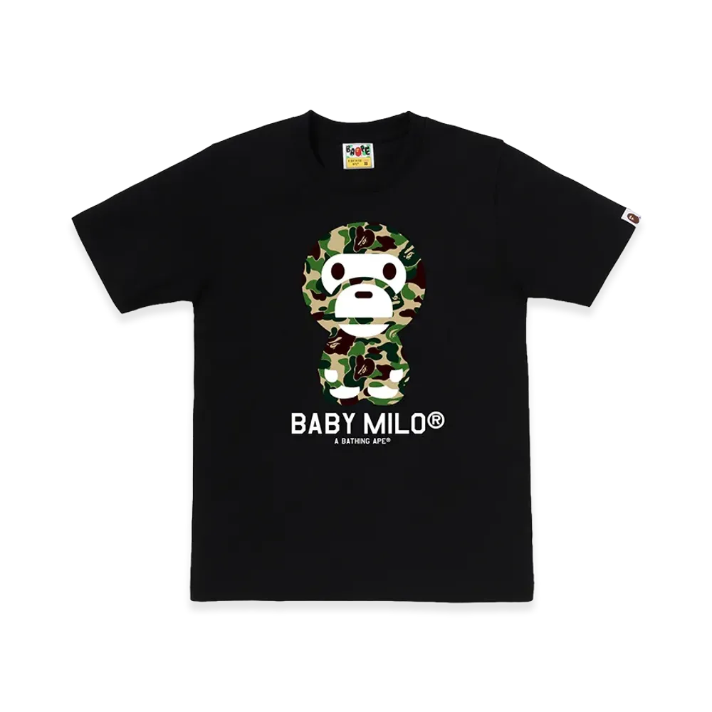 A BATHING APE Women's ABC Camo Baby Milo Tee "Black/Green"