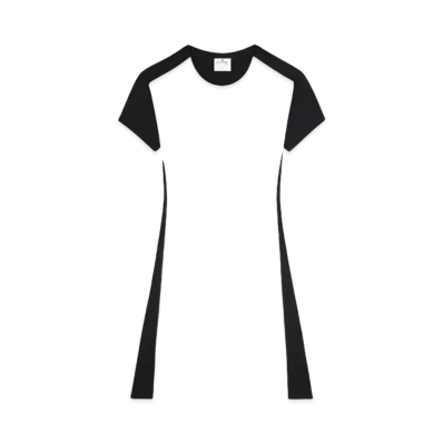 Courreges Contrast Frame Mini Dress "Heritage White/Black"