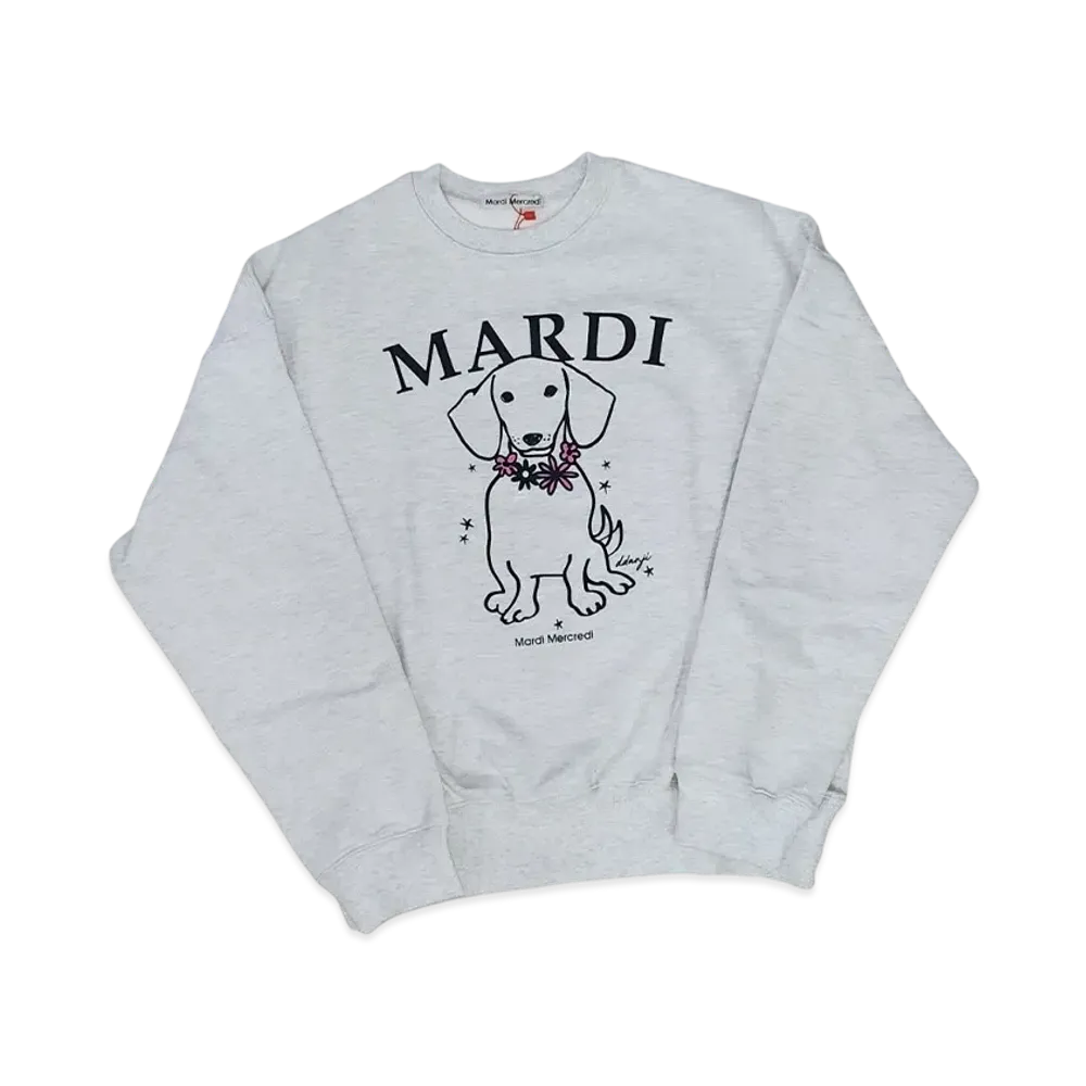 Mardi Mercredi Sweatshirt Swing The Tail Ddanji Flower Necklace "Oatmeal Pink"
