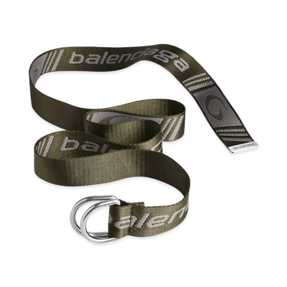 BALENCIAGA D-Ring Belt "Khaki/Grey"