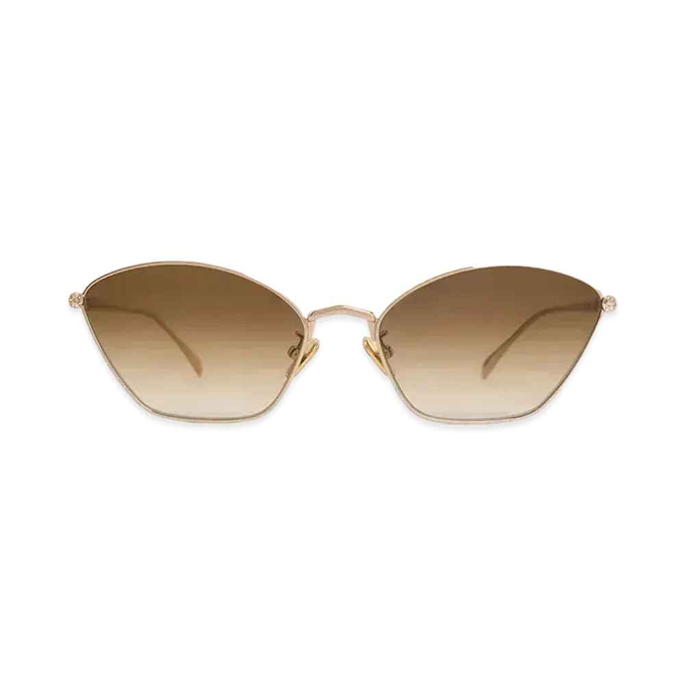 CHARLES & KEITH Metal-Rim Cat-Eye Sunglasses "Gold"