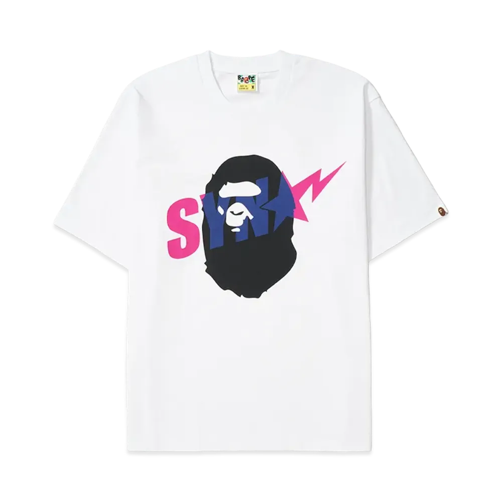 A BATHING APE x Spotify x SYNA World by Central Cee Ape Head Relaxed Fit Tee "White"