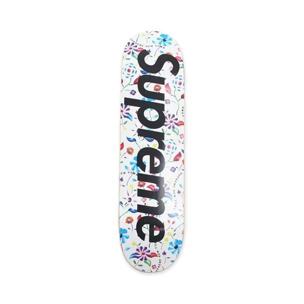 Supreme Airbrushed Floral Skateboard "White"
