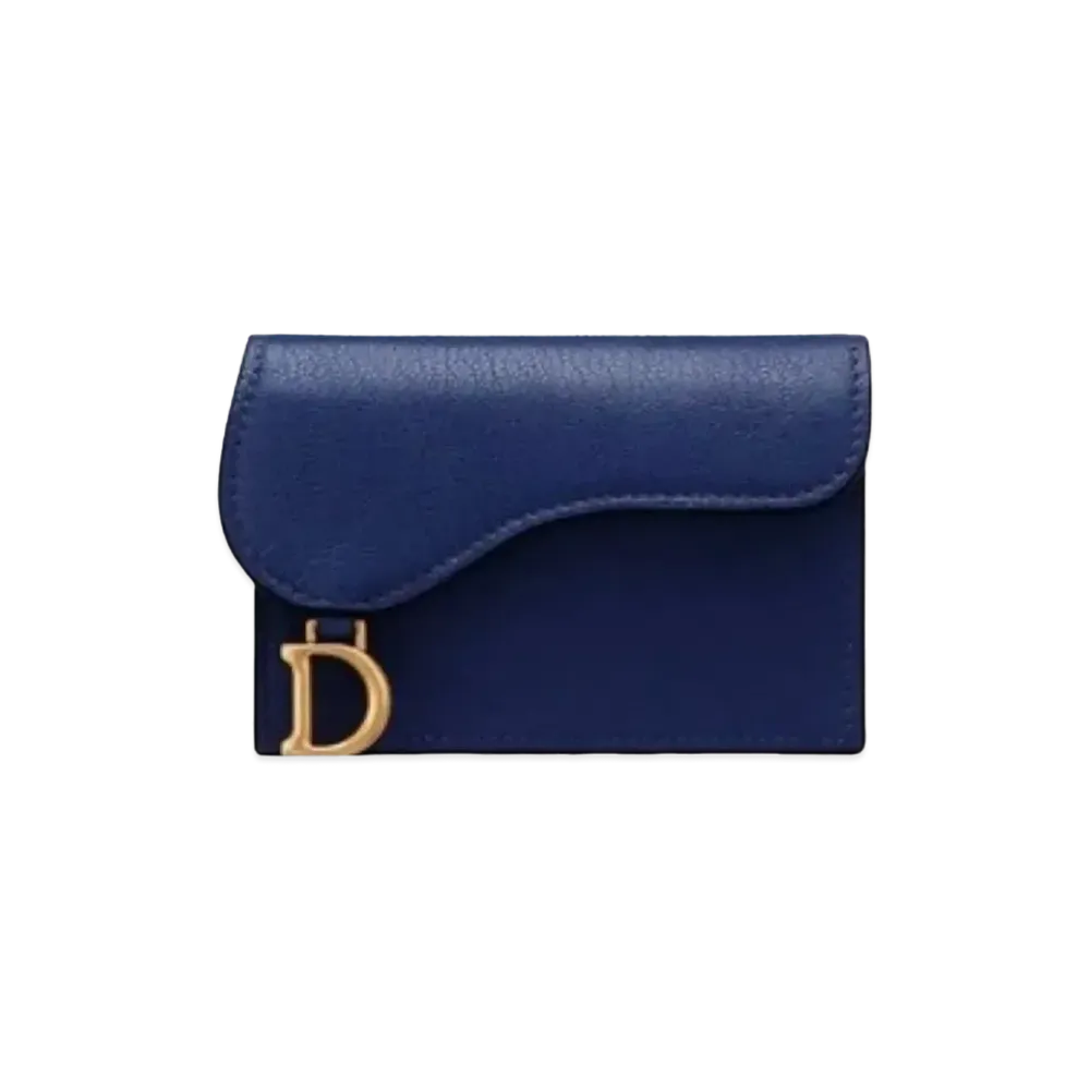 Dior Saddle Flip Card Holder "Royal Blue"