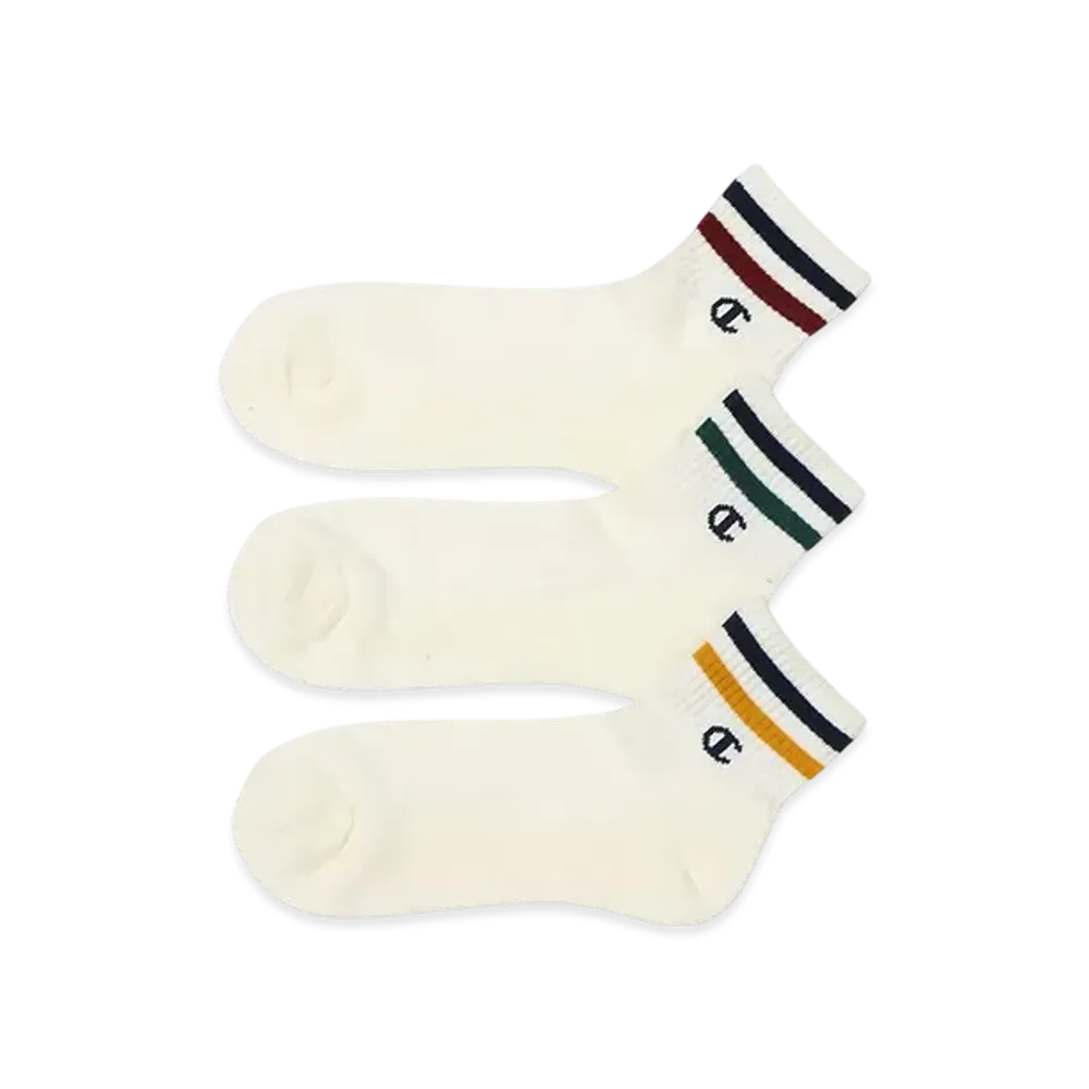 Champion 3-Pair Quarter Length Socks "Off White"