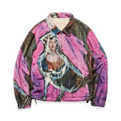 uniform experiment x Asger Jorn Painting Fleece Blouson "Portrait Pigeon"