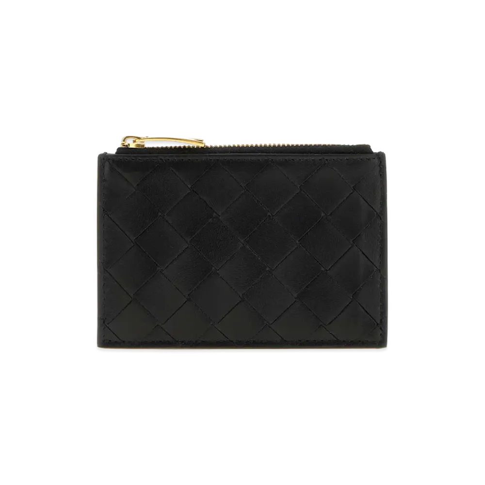 Bottega Veneta Women's Nappa Leather Intrecciato Card Holder "Black"
