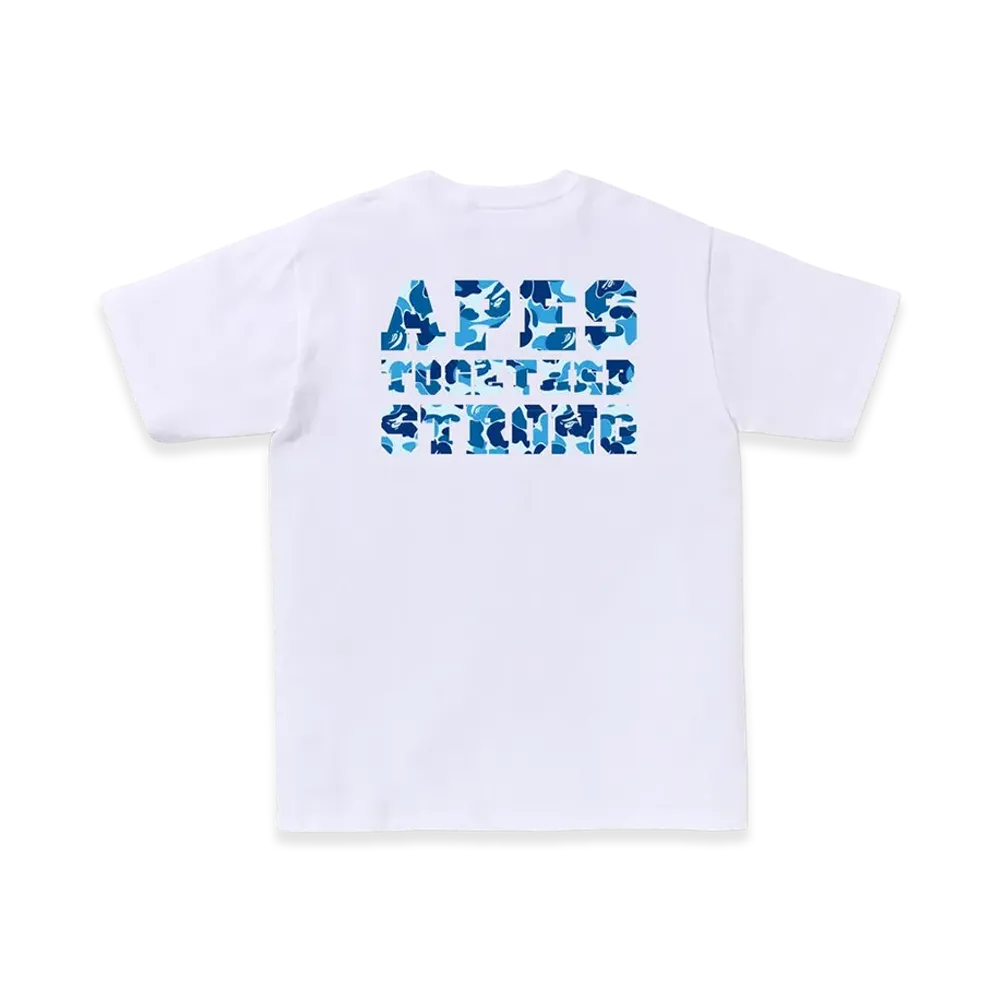 A BATHING APE ABC Camo College ATS Tee "White/Blue"