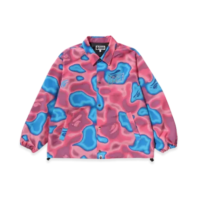 A BATHING APE Liquid Camo Bape Sta Relaxed Fit Coach Jacket "Pink"