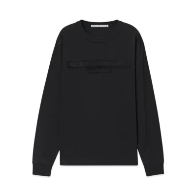 Alexander Wang Distressed Logo Long Sleeve Tee "Black"