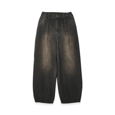 X-Girl Women's Tuck Wide Leg Denim Pants "Brown"