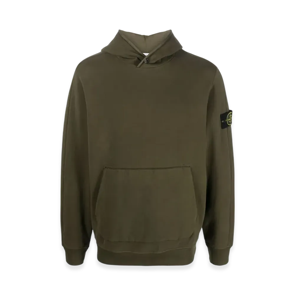 Stone Island 61252 Garment Dyed Stretch Cotton Fleece Hooded Sweatshirt - 23FW "Olive Green"