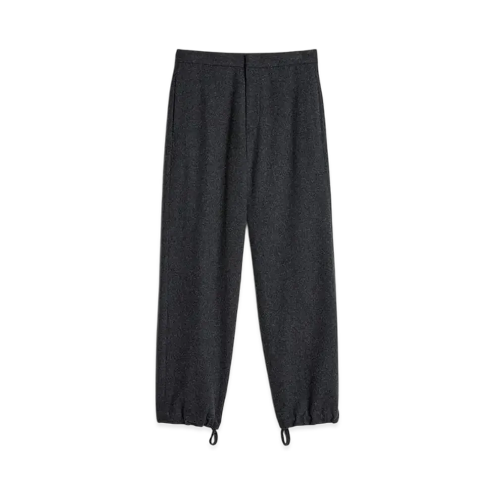 Jil Sander Wool Flannel Tapered Trousers "Lava Stone"