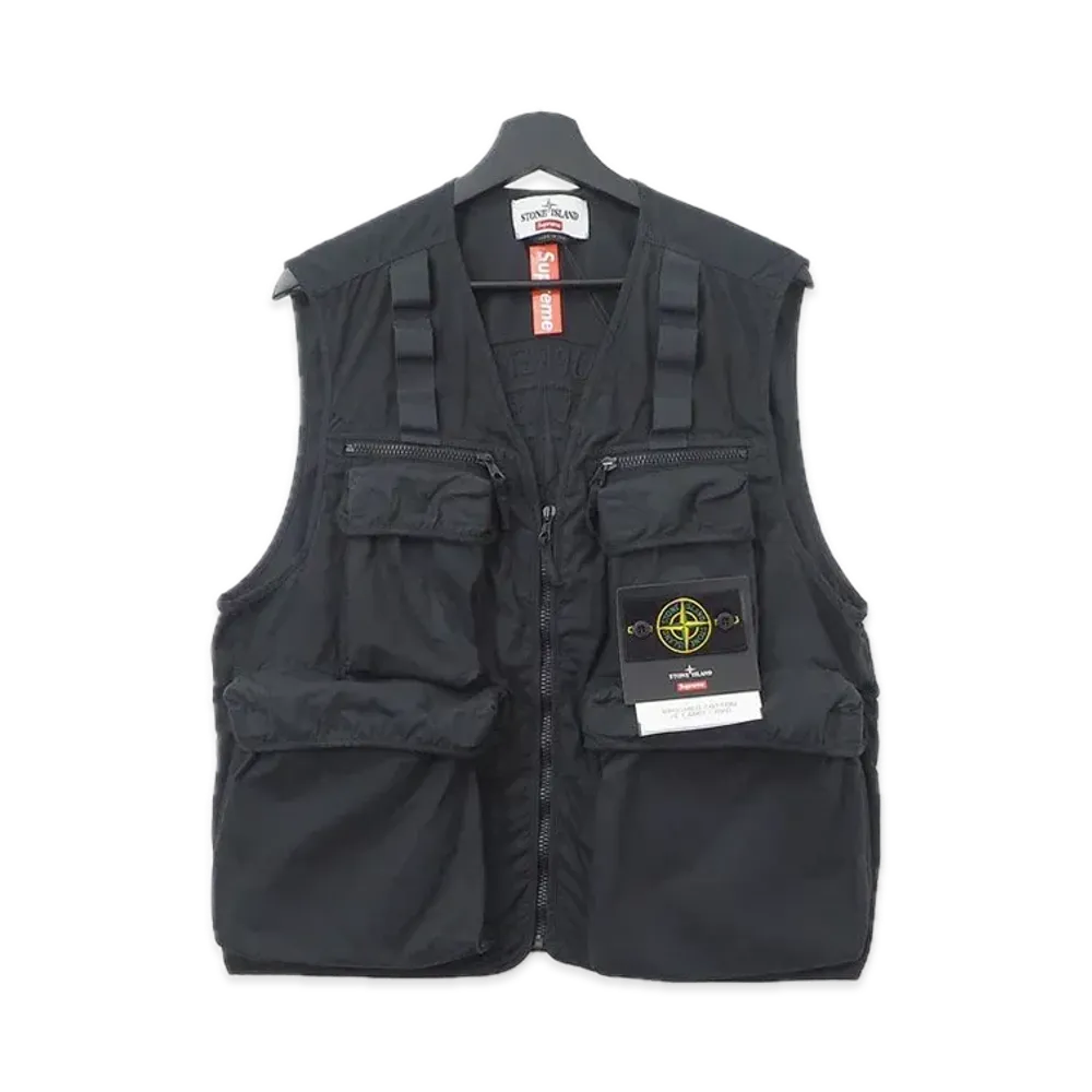 Supreme x Stone Island Camo Cargo Vest "Black"
