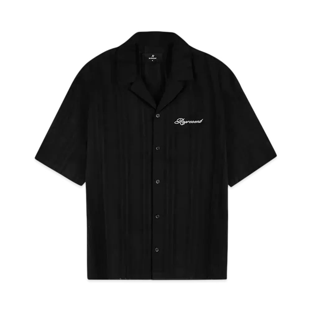 REPRESENT Embroidered Bowling Shirt "Jet Black"