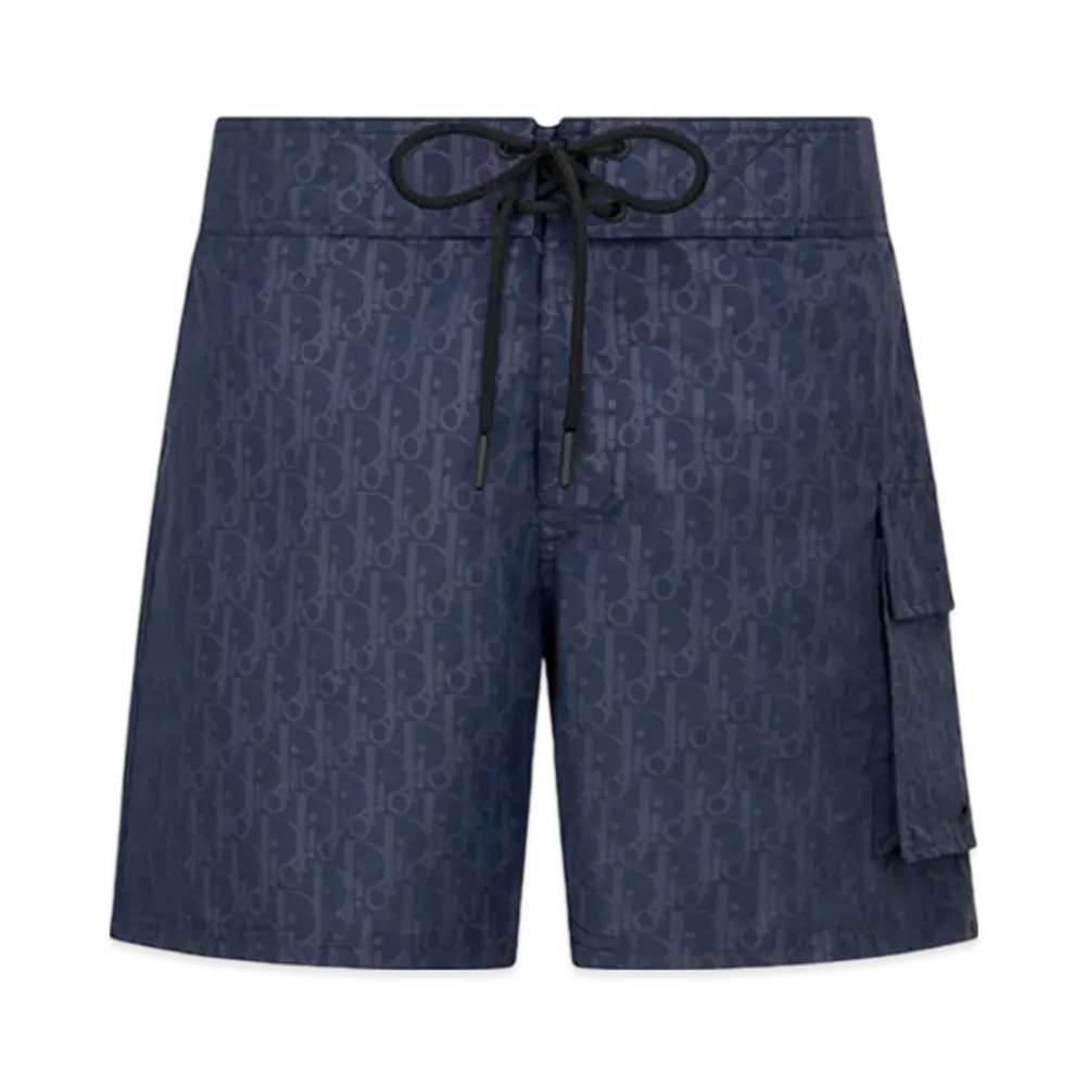 Dior Oblique Swim Shorts "Navy Blue"
