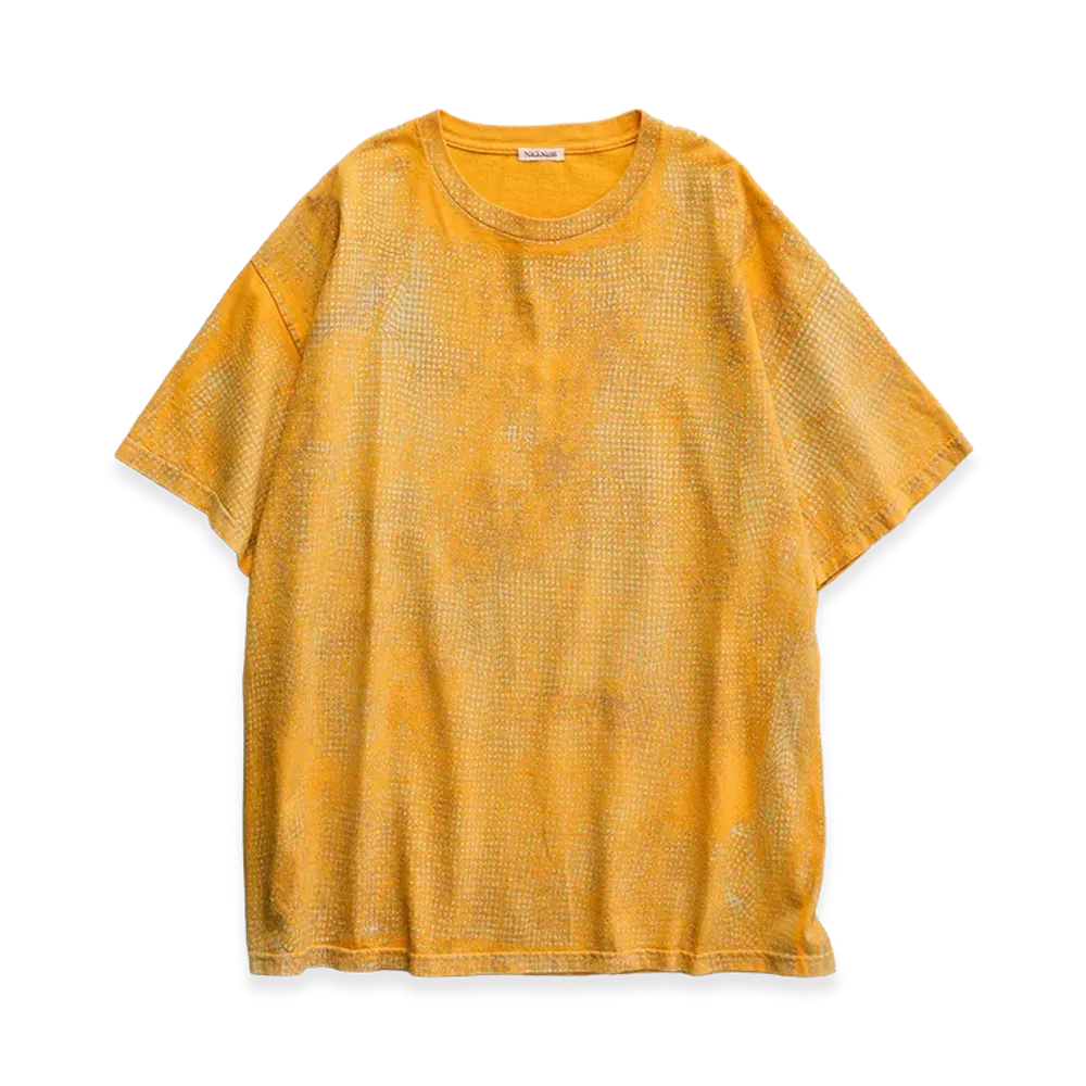 NICENESS Lydon Houndstooth Print Faded T-Shirt "Yellow"