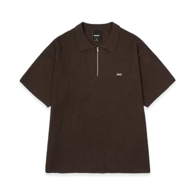 HUF Air Flow Half Zip Polo "Dark Brown"