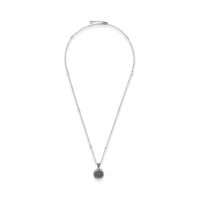 GUCCI Interlocking G Necklace Flower "Silver"