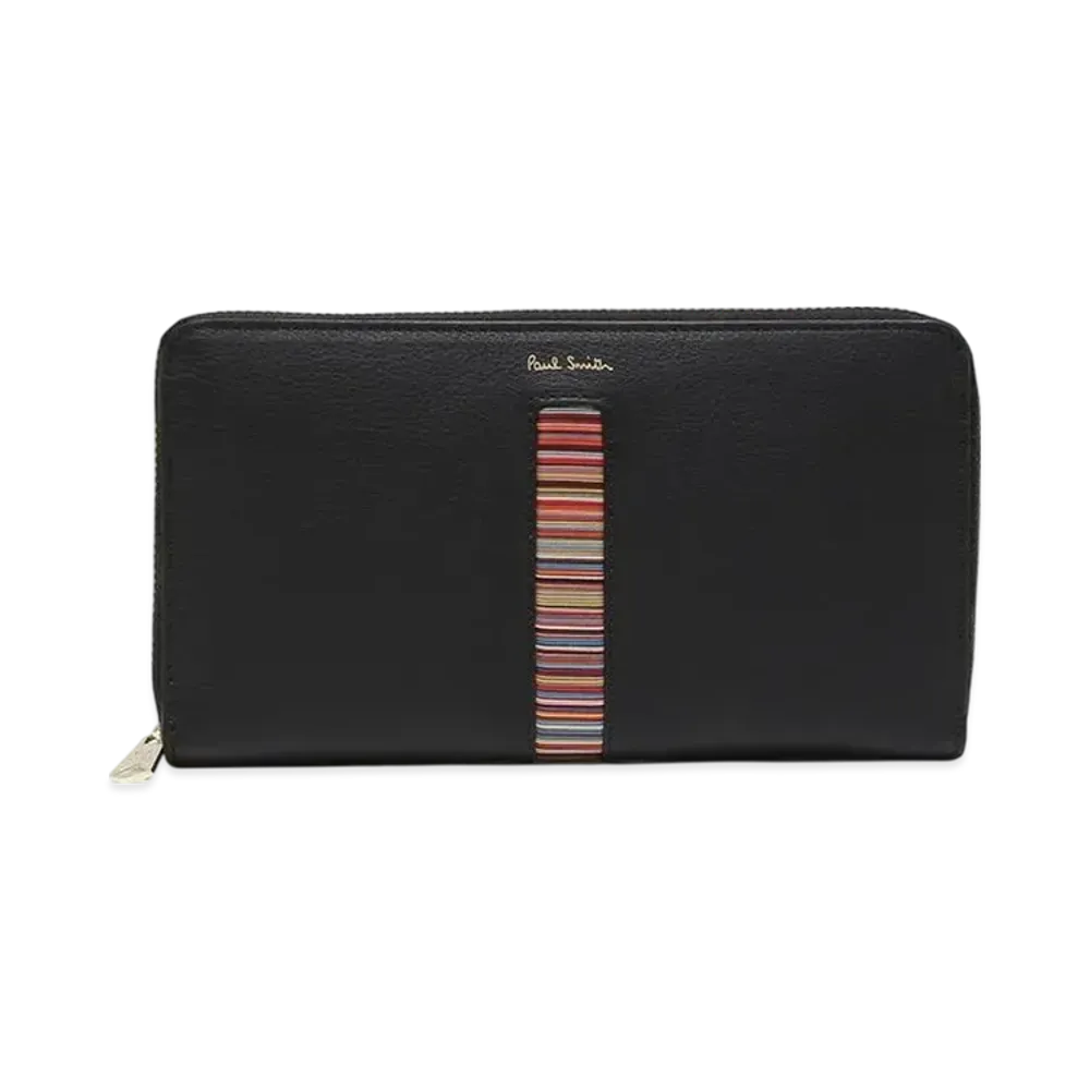 Paul Smith Long Wallet Round Zipper Stripe "Black"
