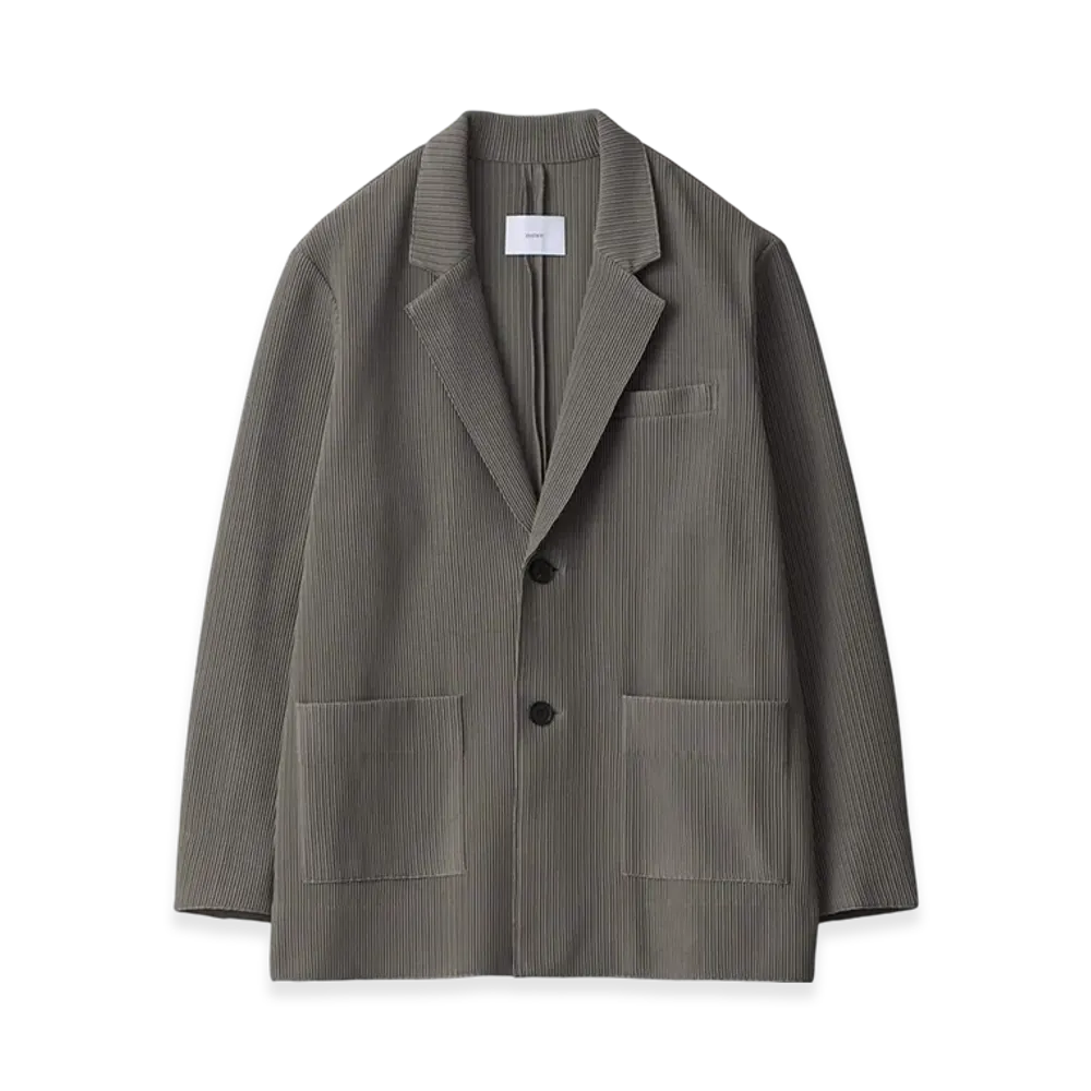 ssstein Gradation Pleats Single Breasted Jacket "Taupe Grey"