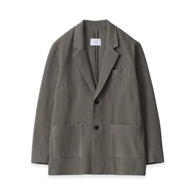 ssstein Gradation Pleats Single Breasted Jacket "Taupe Grey"