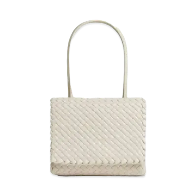 Bottega Veneta Patty Top Handle Bag "Chalk"