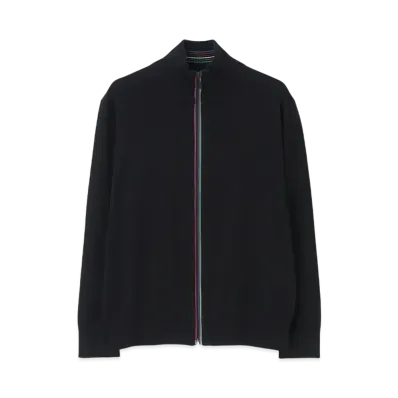 Paul Smith Cycle Stripe Zip-Up Knit "Black"