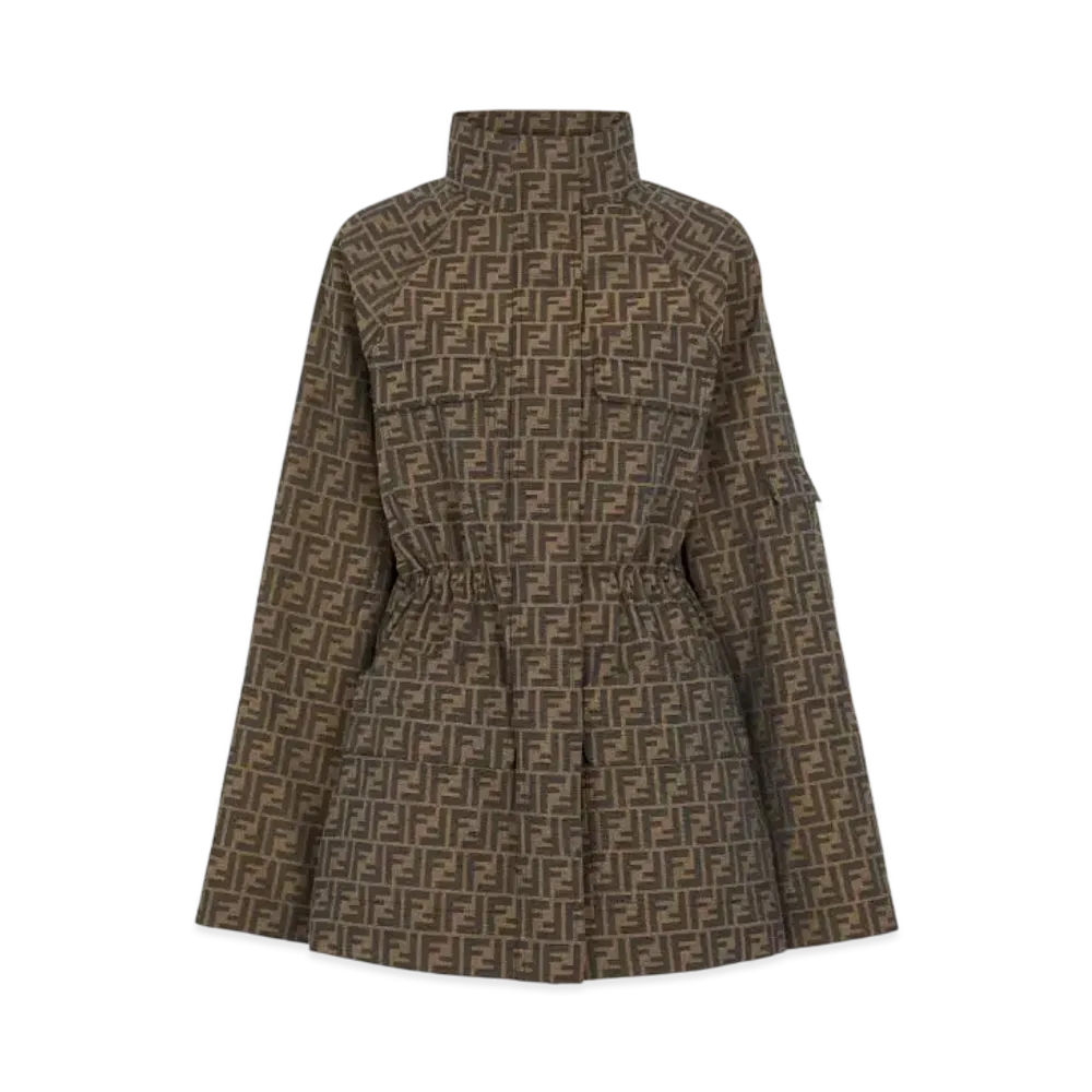 FENDI Women's Blouson FF Canvas Jacket "Brown"