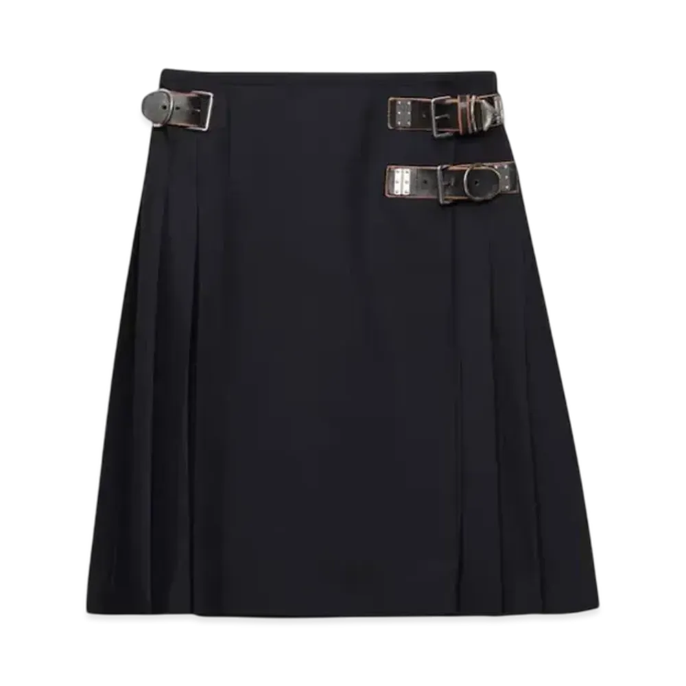 PRADA Women's Kid Mohair Skirt "Navy"