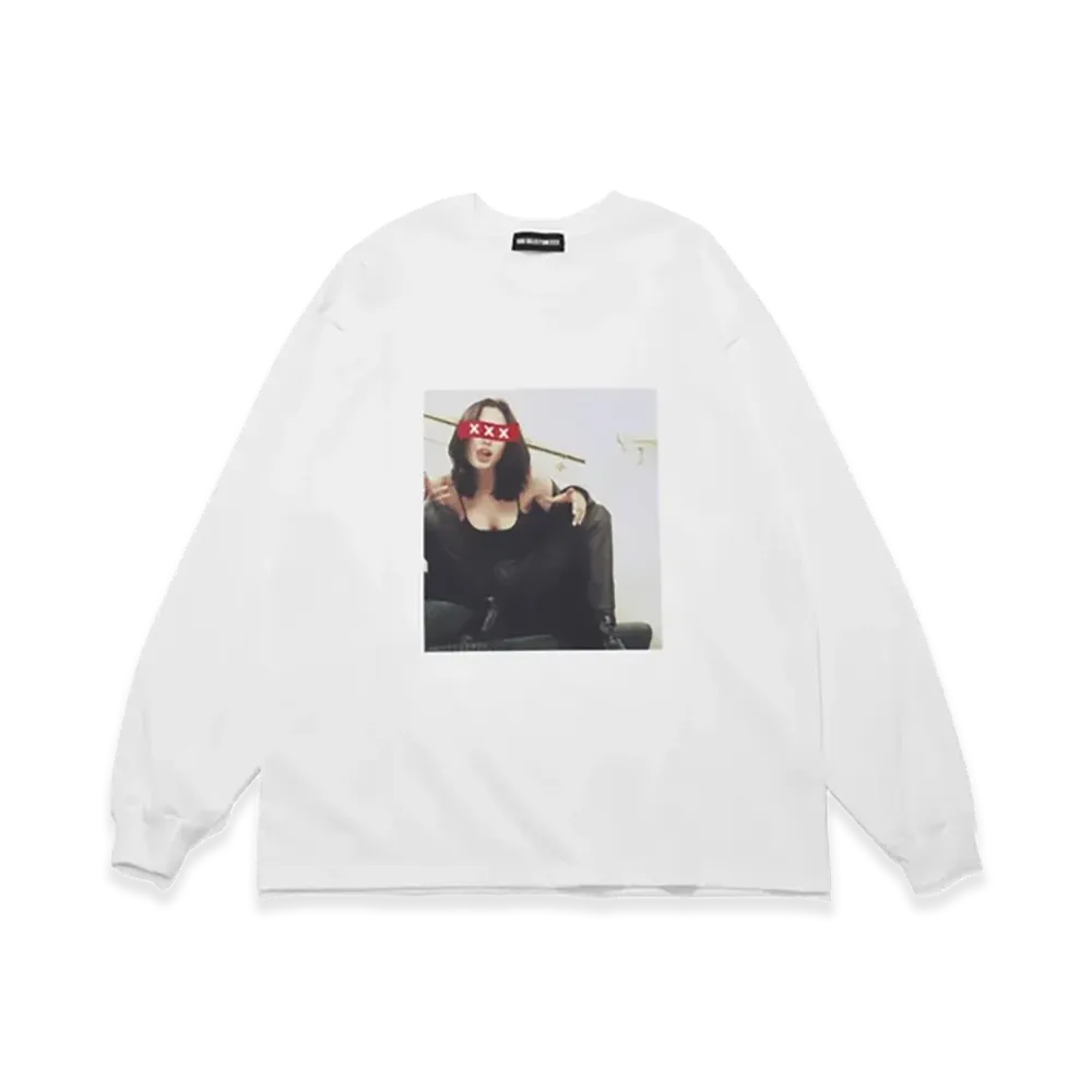 GOD SELECTION XXX Womens Photo Graphic Long Sleeve Tee GX-S26-LT-02 "White"