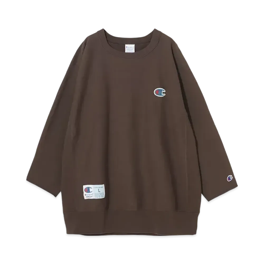 Champion x UNDERCOVER Reverse Weave Cut Off Crew Neck Sweatshirt "Dark Brown"