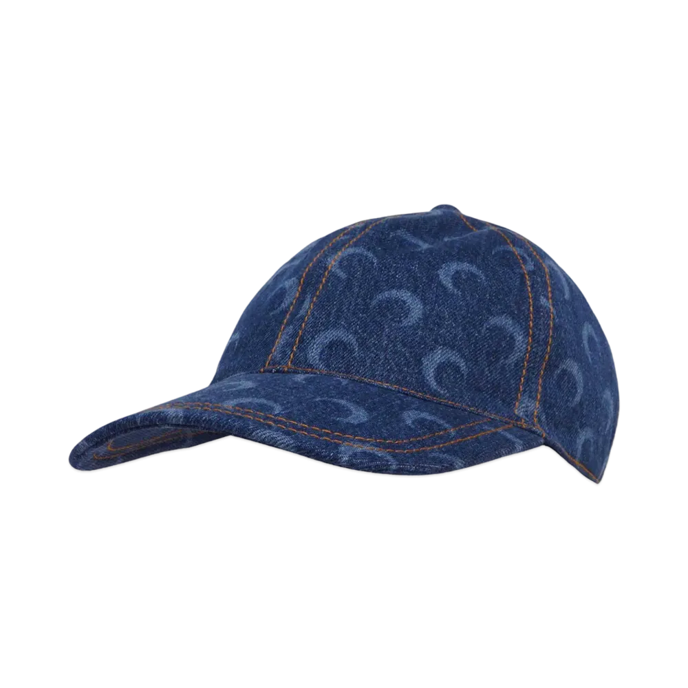Marine serre MOON LASER DENIM BASEBALL CAP (24AW) "LIGHT BLUE"