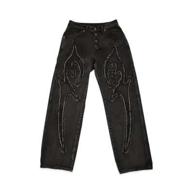 THUG CLUB Denim Tribal Pants "Black"