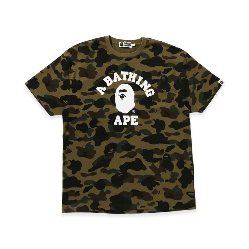 A BATHING APE 1st Camo College Oversized Tee "Green"
