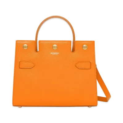 Burberry Title Leather 2Way Bag "Orange"