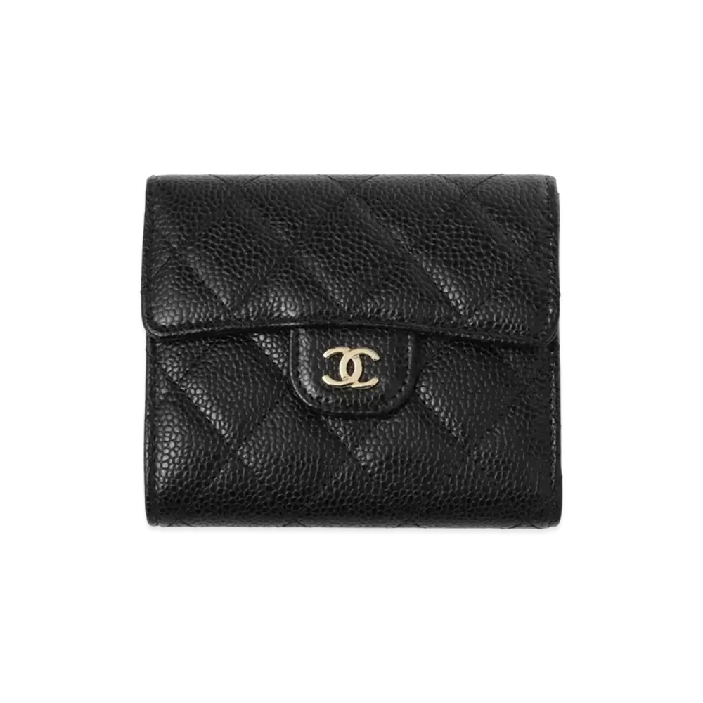 CHANEL Matelasse Trifold Wallet with Coin Purse "Black"